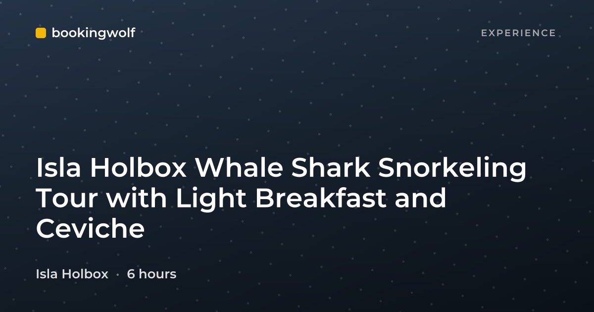 Isla Holbox Whale Shark Snorkeling Tour with Light Breakfast and Ceviche