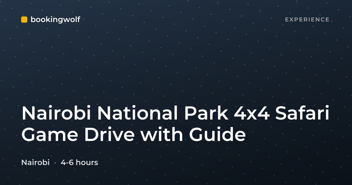 Nairobi National Park 4x4 Safari Game Drive with Guide