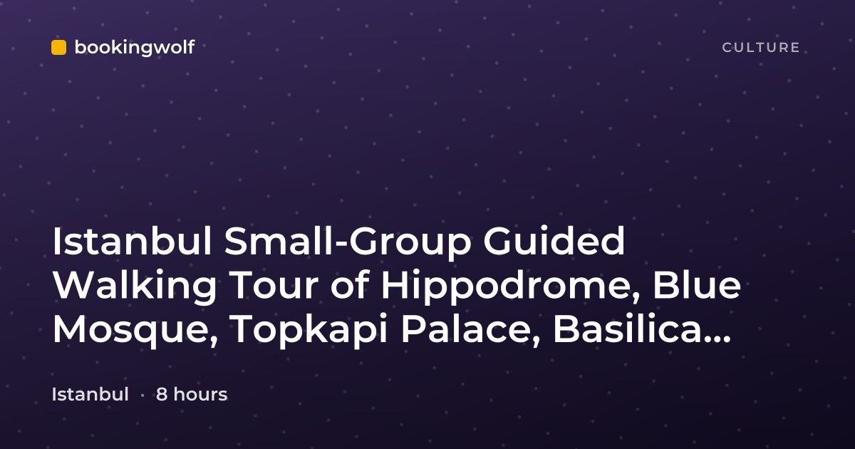 Istanbul Small-Group Guided Walking Tour of Hippodrome, Blue Mosque, Topkapi Palace, Basilica Cistern and Grand Bazaar