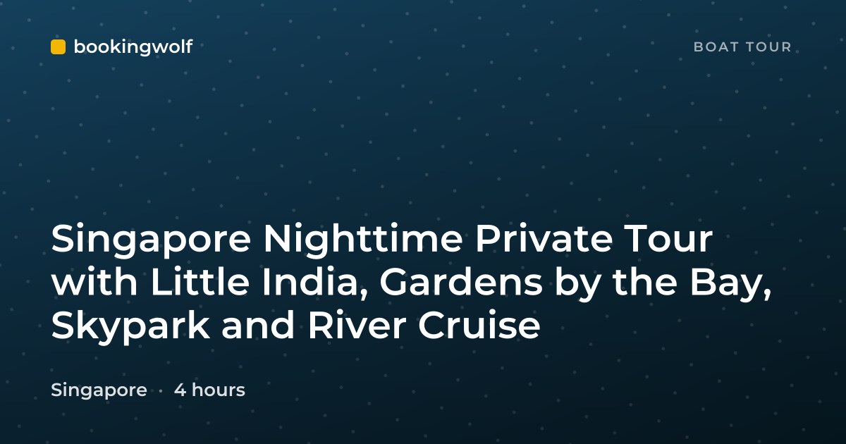 Singapore Nighttime Private Tour with Little India, Gardens by the Bay, Skypark and River Cruise