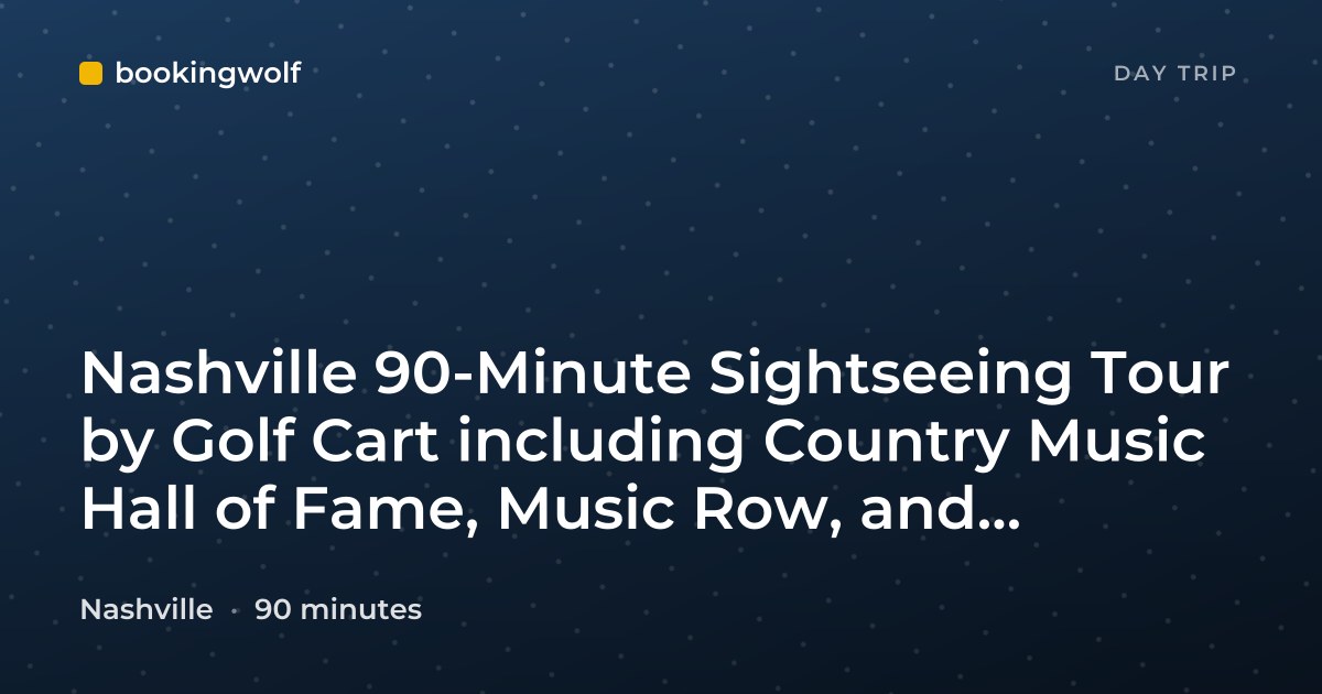 Nashville 90-Minute Sightseeing Tour by Golf Cart including Country Music Hall of Fame, Music Row, and Ryman Auditorium