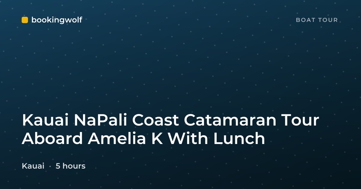Kauai NaPali Coast Catamaran Tour Aboard Amelia K With Lunch