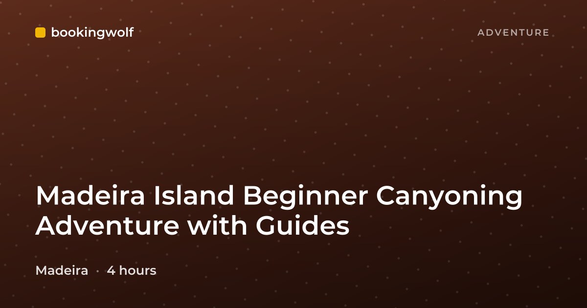 Madeira Island Beginner Canyoning Adventure with Guides