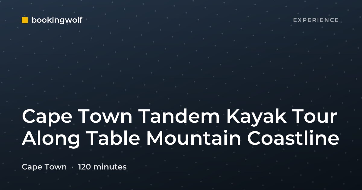 Cape Town Tandem Kayak Tour Along Table Mountain Coastline