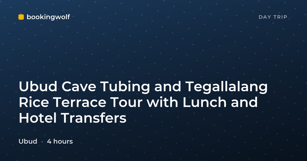 Ubud Cave Tubing and Tegallalang Rice Terrace Tour with Lunch and Hotel Transfers