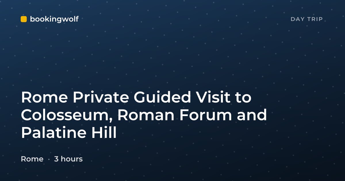 Rome Private Guided Visit to Colosseum, Roman Forum and Palatine Hill
