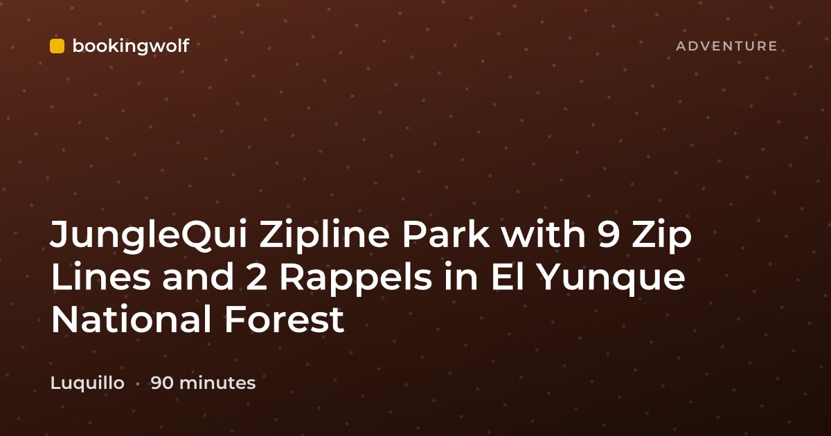 JungleQui Zipline Park with 9 Zip Lines and 2 Rappels in El Yunque National Forest