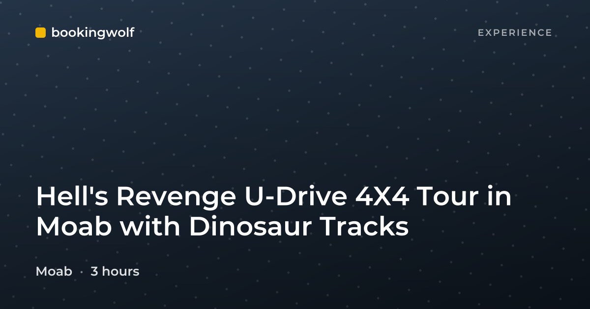 Hell's Revenge U-Drive 4X4 Tour in Moab with Dinosaur Tracks
