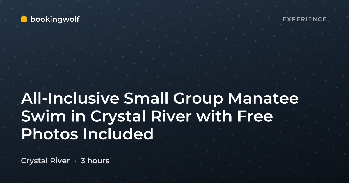All-Inclusive Small Group Manatee Swim in Crystal River with Free Photos Included