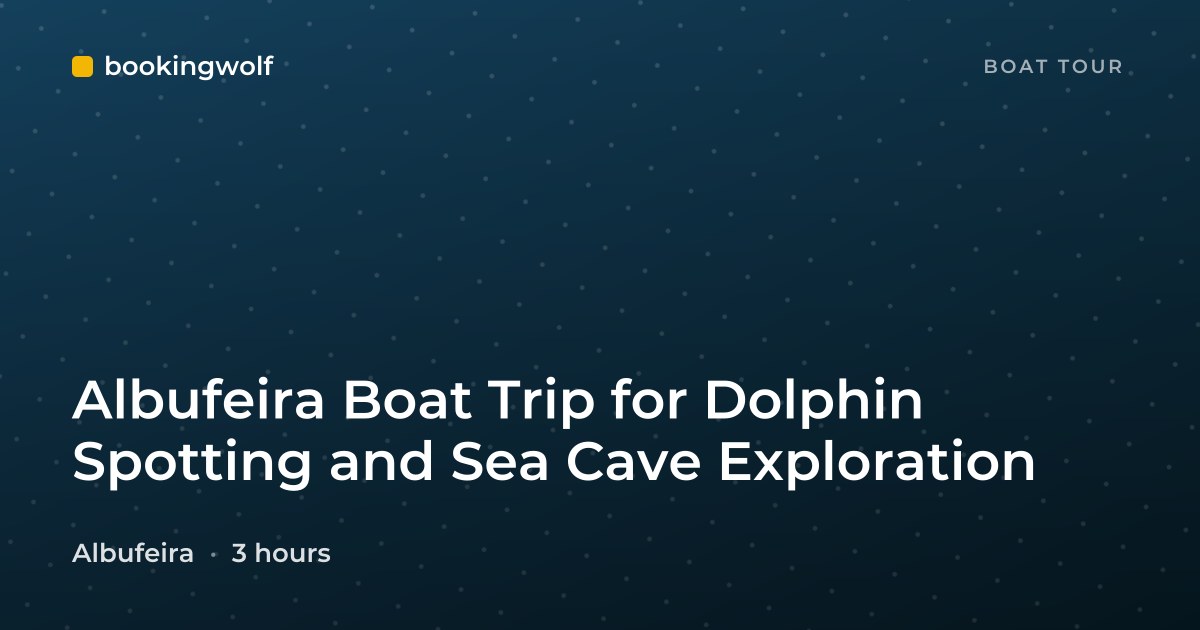 Albufeira Boat Trip for Dolphin Spotting and Sea Cave Exploration
