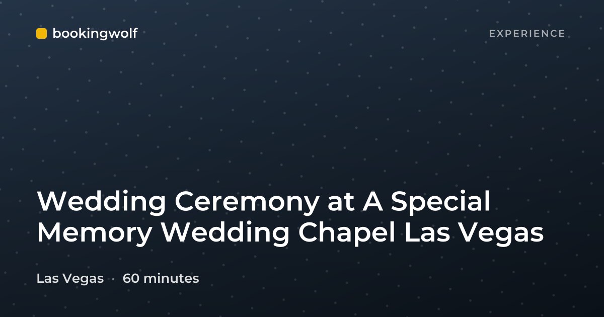Wedding Ceremony at A Special Memory Wedding Chapel Las Vegas