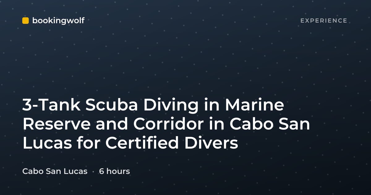 3-Tank Scuba Diving in Marine Reserve and Corridor in Cabo San Lucas for Certified Divers