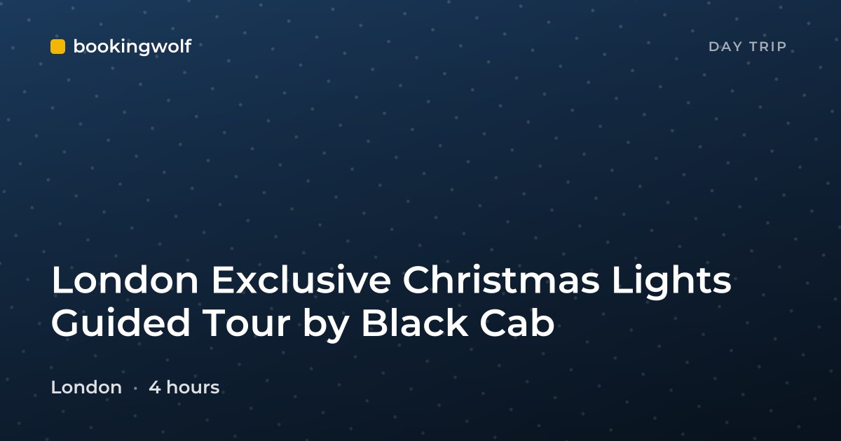 London Exclusive Christmas Lights Guided Tour by Black Cab