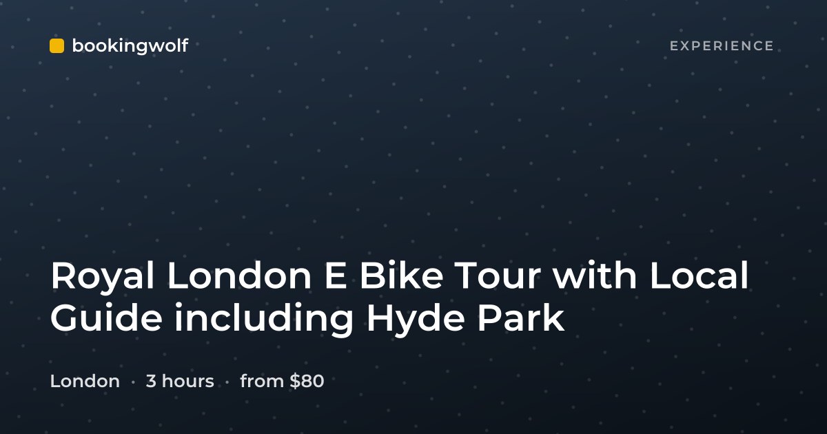 Royal London E Bike Tour with Local Guide including Hyde Park