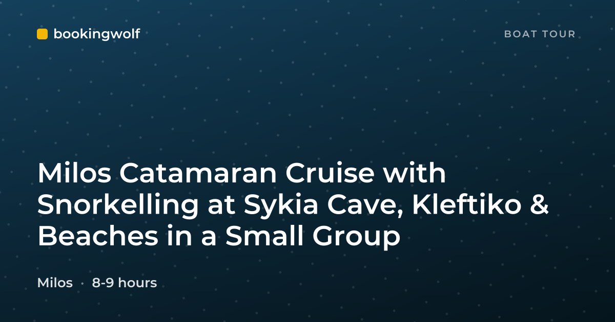 Milos Catamaran Cruise with Snorkelling at Sykia Cave, Kleftiko & Beaches in a Small Group