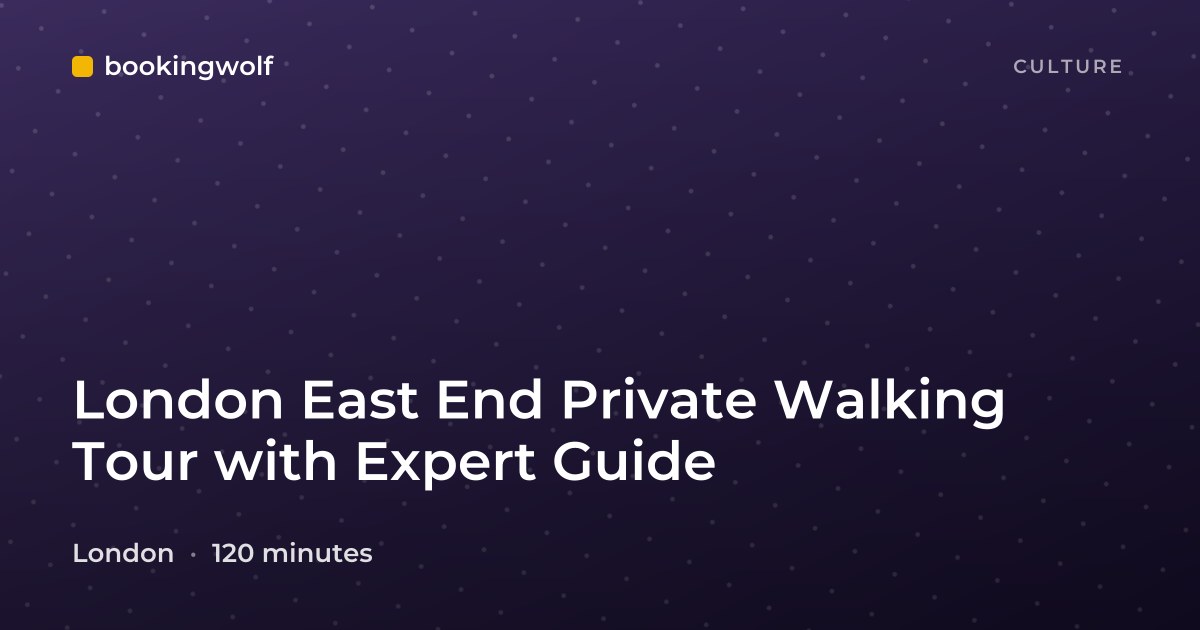 London East End Private Walking Tour with Expert Guide