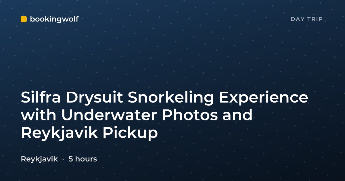 Silfra Drysuit Snorkeling Experience with Underwater Photos and Reykjavik Pickup