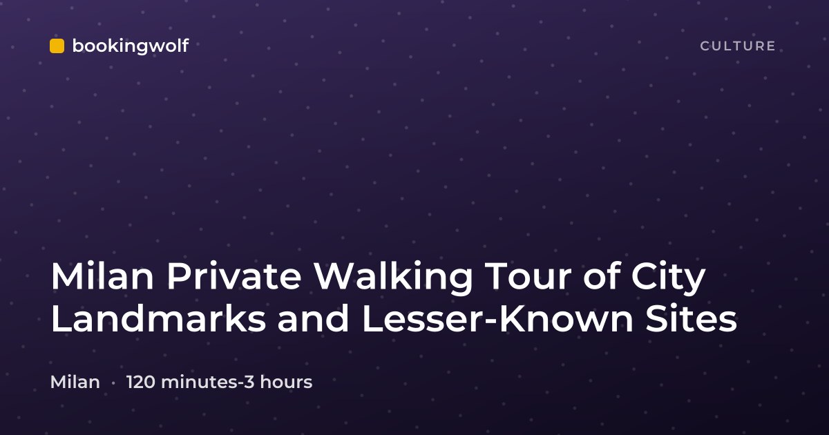 Milan Private Walking Tour of City Landmarks and Lesser-Known Sites