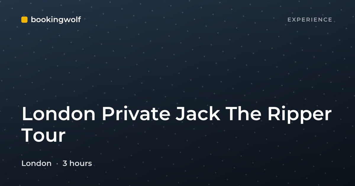 London Private Jack The Ripper Tour 