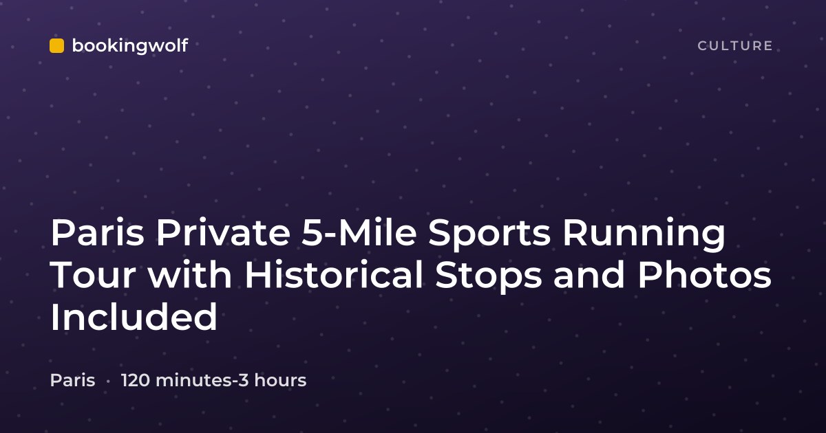 Paris Private 5-Mile Sports Running Tour with Historical Stops and Photos Included