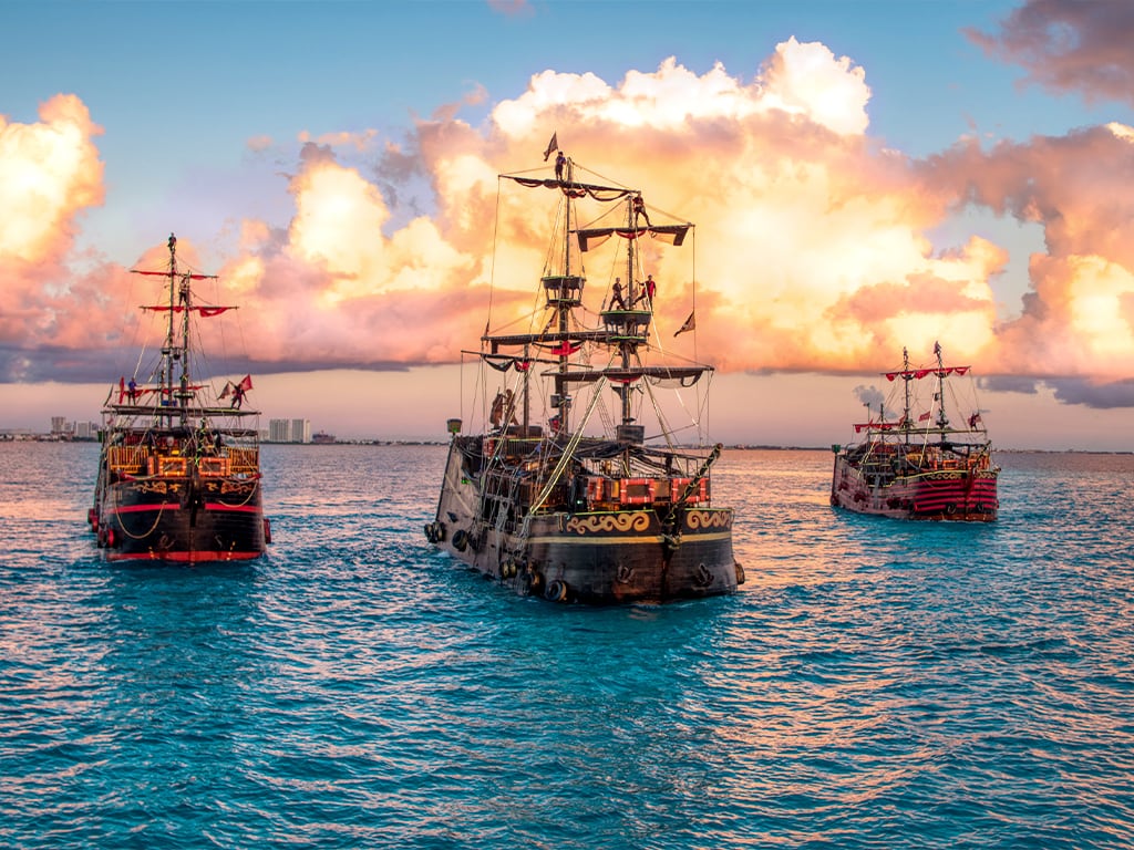 Pirate show on Captain Hook's Galleon with dinner